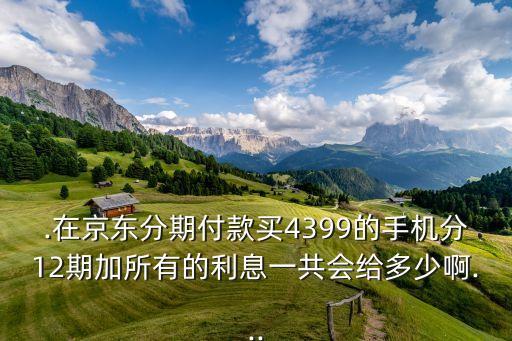 .在京东分期付款买4399的手机分12期加所有的利息一共会给多少啊...