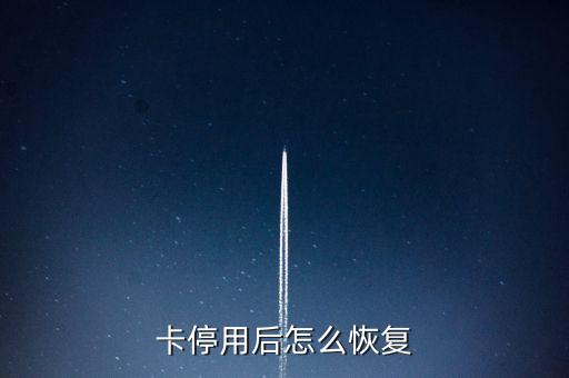 卡停用后怎么恢复