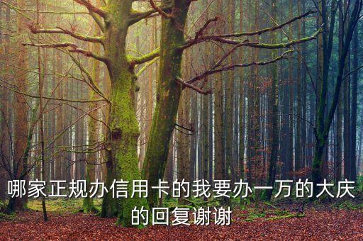 哪家正规办信用卡的我要办一万的大庆的回复谢谢