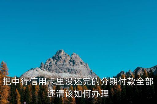 信用卡分期还完怎么办理吗,信用卡如何分期还款