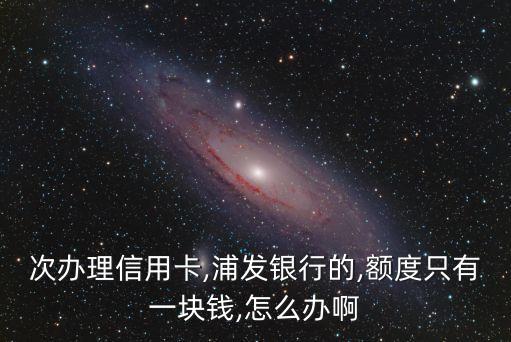 次办理信用卡,浦发银行的,额度只有一块钱,怎么办啊