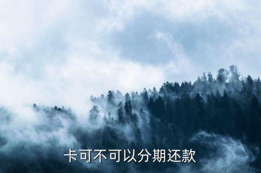 卡可不可以分期还款