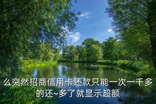 信用卡为什么会超额还款,为什么信用卡还款超限