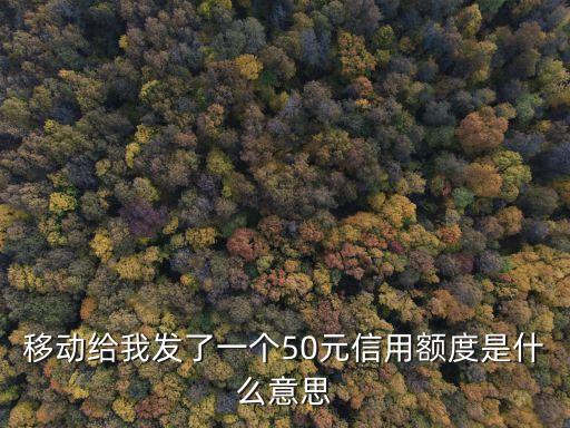 移动给我发了一个50元信用额度是什么意思