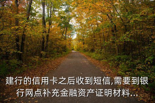 建行的信用卡之后收到短信,需要到银行网点补充金融资产证明材料...