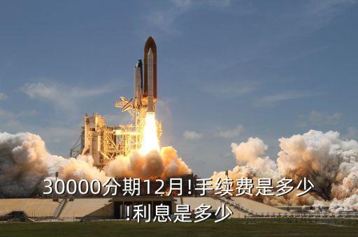 30000分期12月!手续费是多少!利息是多少