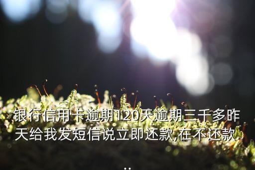 银行信用卡逾期120天逾期三千多昨天给我发短信说立即还款,在不还款...