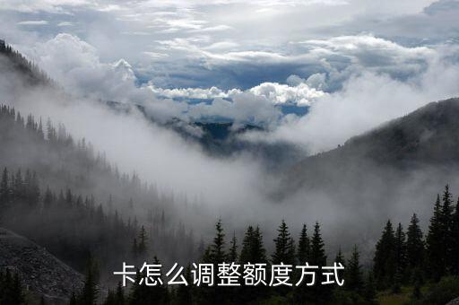 卡怎么调整额度方式