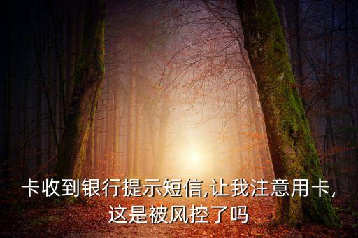 卡收到银行提示短信,让我注意用卡,这是被风控了吗