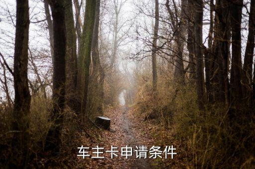 车主卡申请条件