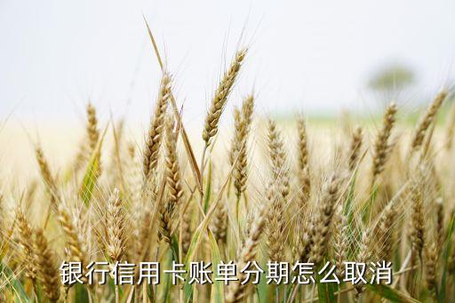 银行信用卡账单分期怎么取消