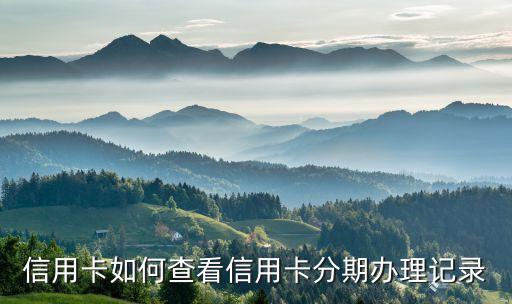 信用卡如何查看信用卡分期办理记录