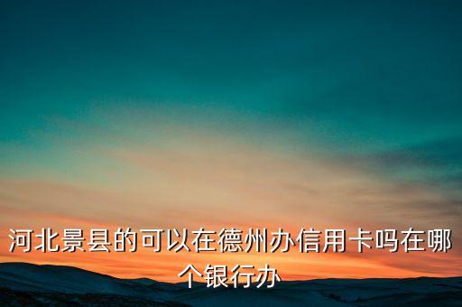 河北景县的可以在德州办信用卡吗在哪个银行办