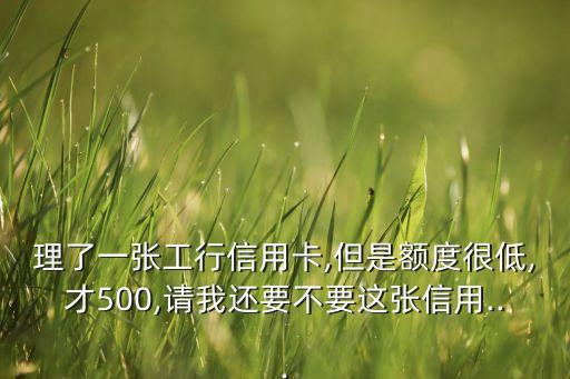 理了一张工行信用卡,但是额度很低,才500,请我还要不要这张信用...