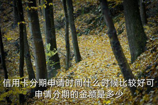 信用卡分期申请时间什么时候比较好可申请分期的金额是多少