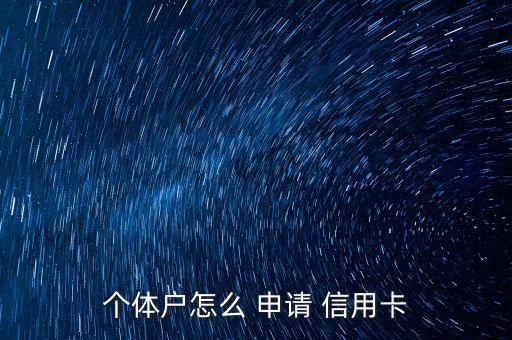 个体户怎么 申请 信用卡