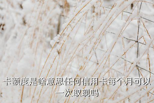 卡额度是啥意思任何信用卡每个月可以一次取现吗