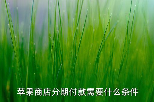  苹果商店分期付款需要什么条件
