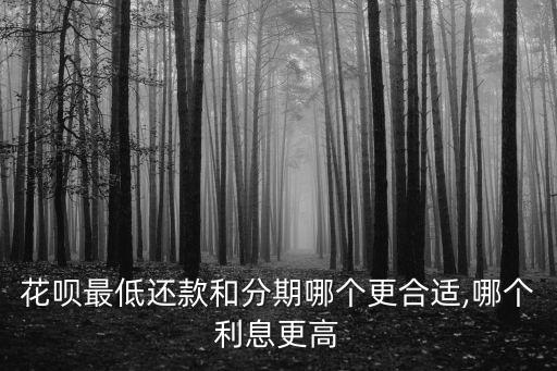 花呗最低还款和分期哪个更合适,哪个利息更高