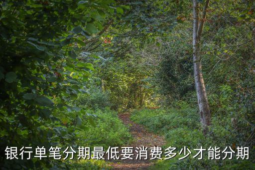 银行单笔分期最低要消费多少才能分期
