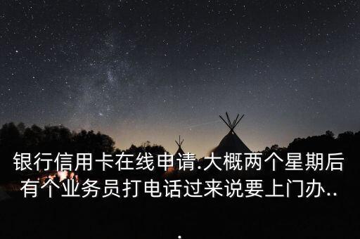银行信用卡在线申请.大概两个星期后有个业务员打电话过来说要上门办...