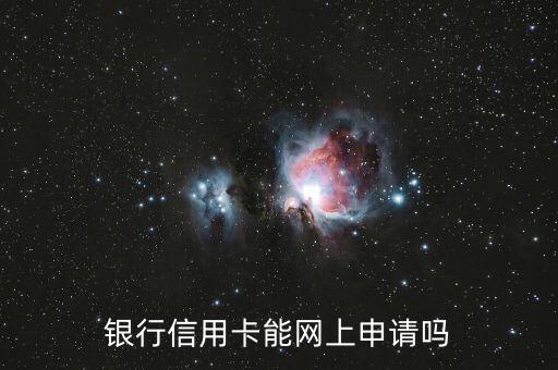 银行信用卡能网上申请吗