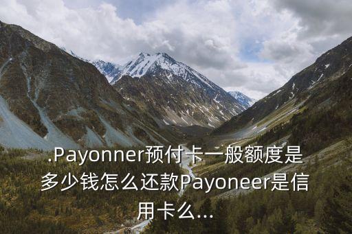 .Payonner预付卡一般额度是多少钱怎么还款Payoneer是信用卡么...