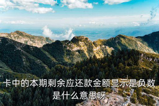 卡中的本期剩余应还款金额显示是负数是什么意思呀