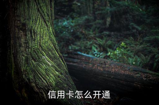 信用卡怎么开通