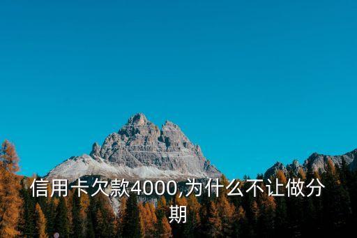 信用卡欠款4000,为什么不让做分期