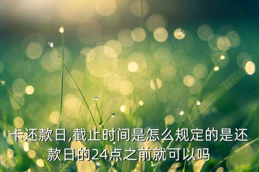 卡还款日,截止时间是怎么规定的是还款日的24点之前就可以吗
