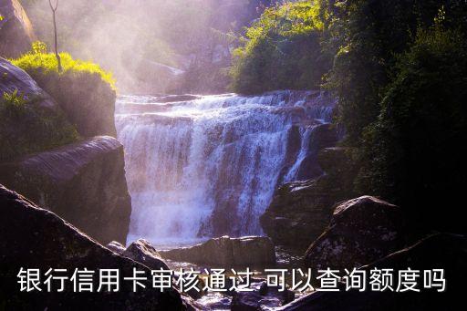 银行信用卡审核通过.可以查询额度吗