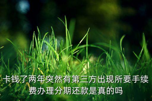 卡钱了两年突然有第三方出现所要手续费办理分期还款是真的吗
