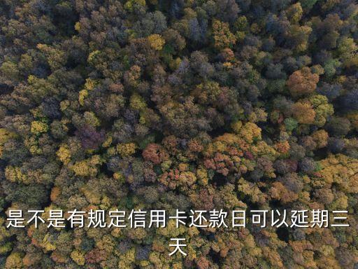 是不是有规定信用卡还款日可以延期三天