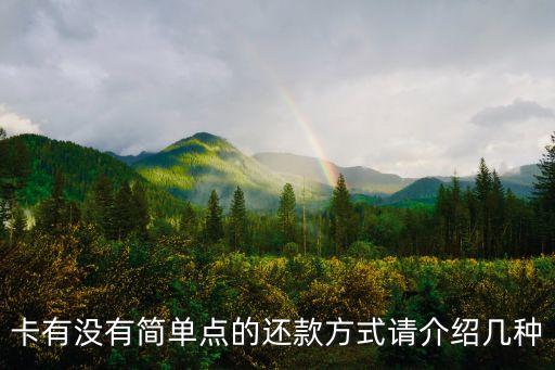 卡有没有简单点的还款方式请介绍几种