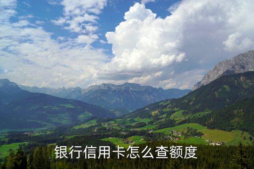 银行信用卡怎么查额度