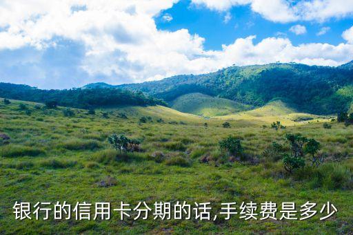 银行的信用卡分期的话,手续费是多少