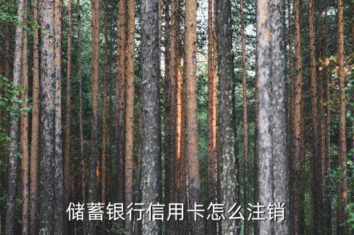 储蓄银行信用卡怎么注销