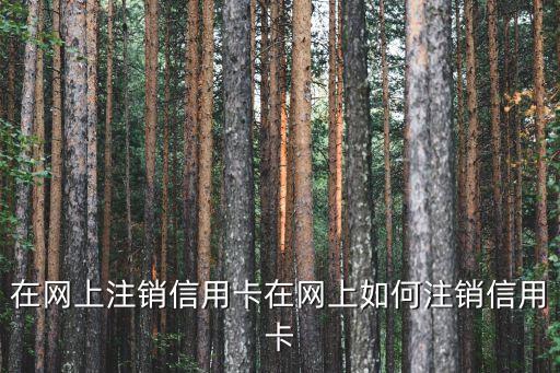 信用卡怎么在网上申请注销,中信信用卡网申如何注销?