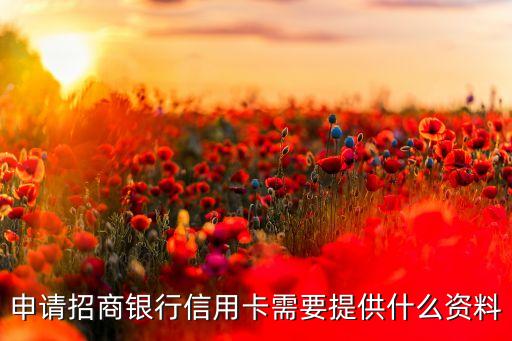 申请招商银行信用卡需要提供什么资料