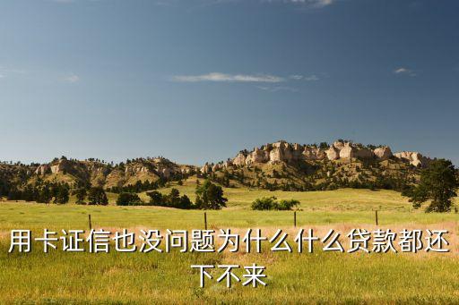 用卡证信也没问题为什么什么贷款都还下不来