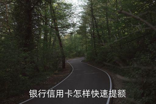 银行信用卡怎样快速提额
