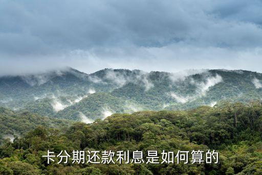 卡分期还款利息是如何算的