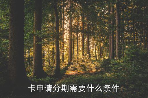 卡申请分期需要什么条件