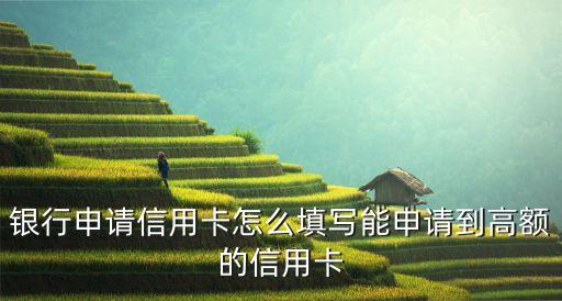 银行申请信用卡怎么填写能申请到高额的信用卡