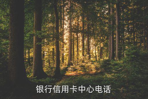 银行信用卡中心电话