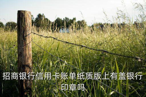 招商银行信用卡账单纸质版上有盖银行印章吗