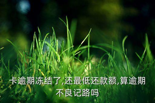 卡逾期冻结了,还最低还款额,算逾期不良记路吗