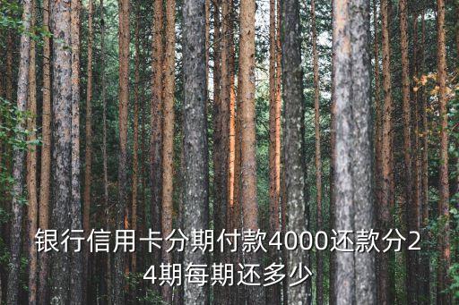 银行信用卡分期付款4000还款分24期每期还多少