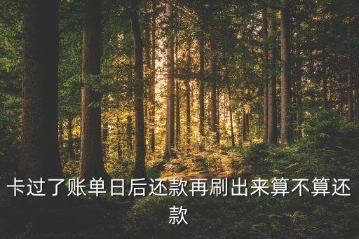 信用卡出帐单后还款,以及信用卡账单